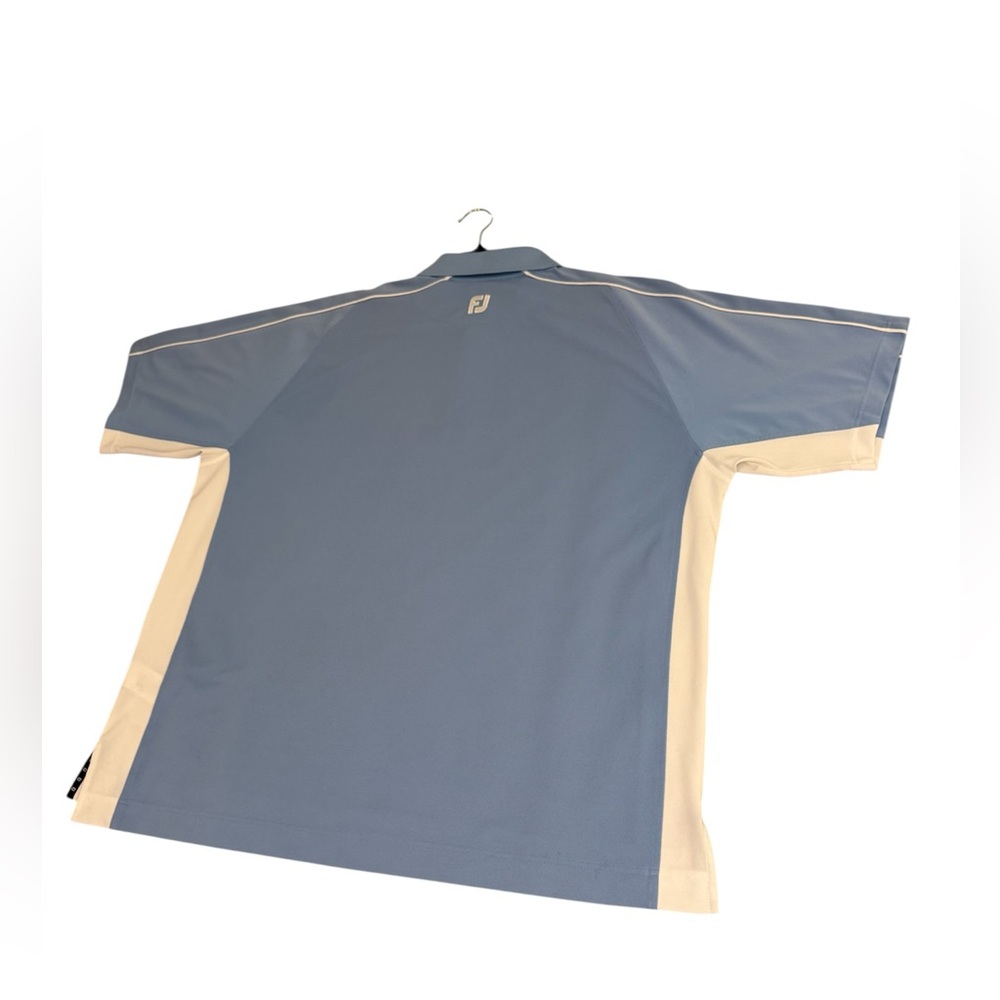 FootJoy Light Blue and White Men's Golf Polo Shirt - Picture 4 of 5